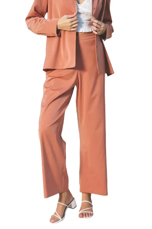 Clearance Items Satin Pant In Sienna