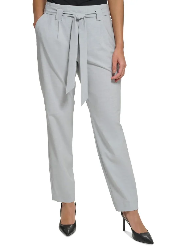 Low Cost Womens High Rise Pleated Straight Leg Pants