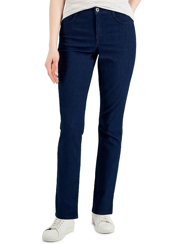 Don't Miss Petites Womens Denim Slim Jeans