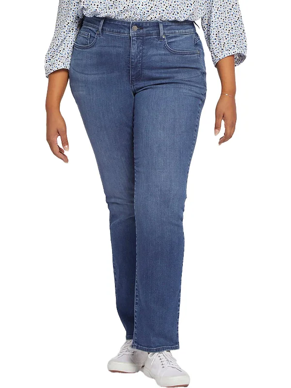 Weekend Deals That Please Plus Marilyn Womens Tencel Denim Straight Leg Jeans