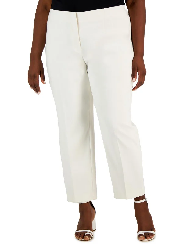 Online Only Plus Womens High Rise Business Ankle Pants
