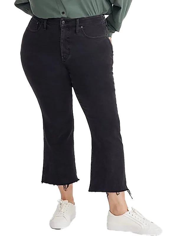 Friends and Family Sale Womens Raw Hem Cropped Bootcut Jeans