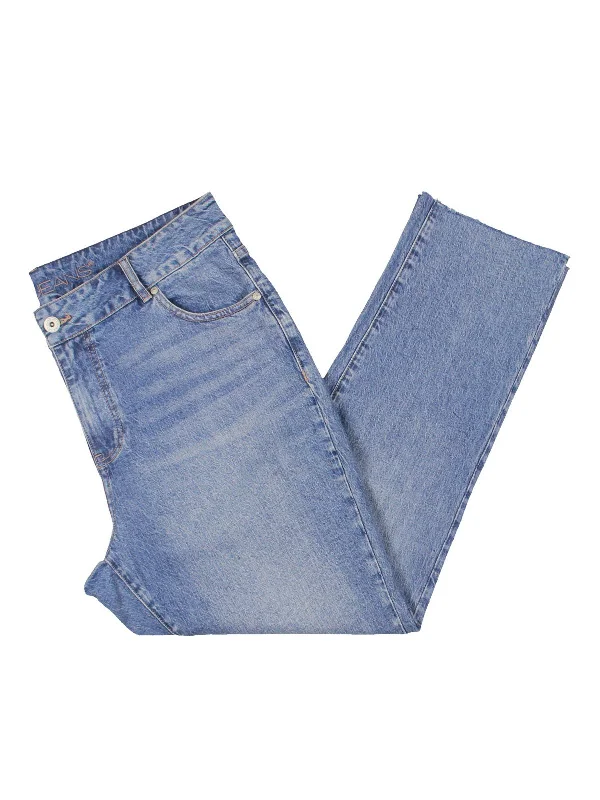 Massive Deals Stella Womens High Rise Medium Wash Straight Leg Jeans