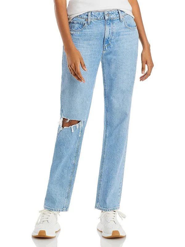 Now Available Womens High Rise Distressed Straight Leg Jeans