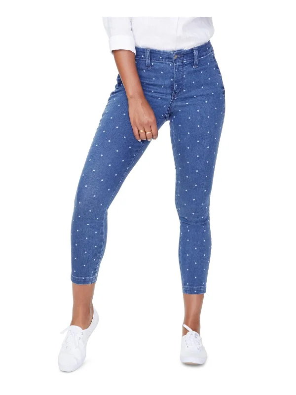 Weekend Discounts to Indulge In Plus Womens Ankle Polka Dot Skinny Jeans