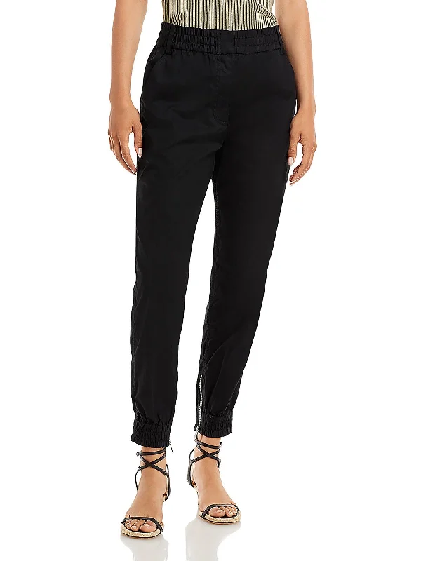 Crazy Deals Phoenix Womens Zipper Hem Ruched Jogger Pants