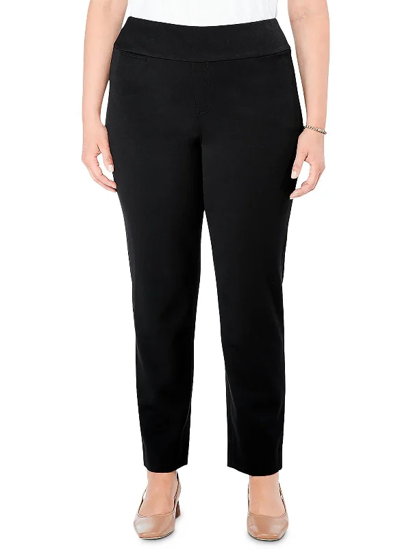 Price Cut Plus Work It Womens Solid Cable Knit Straight Leg Pants