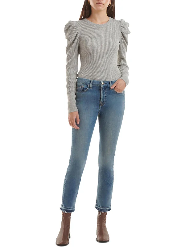 Weekend Deals That Thrill Womens Faded Raw Hem Ankle Jeans