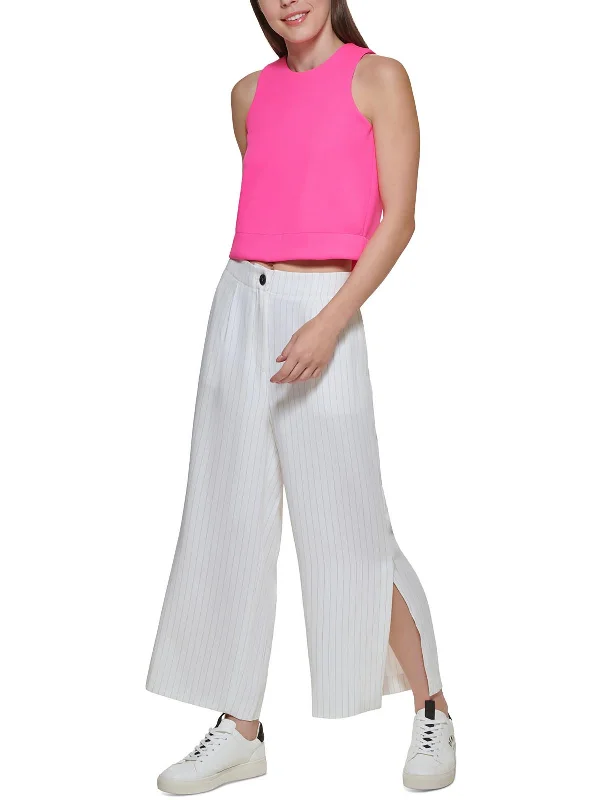Price Cut Womens High Waist Crop Wide Leg Pants
