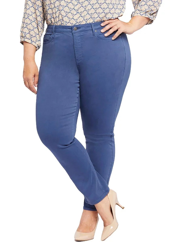 Unmissable Offer Plus Sheri Slim Womens Mid-Rise Stretch Straight Leg Jeans