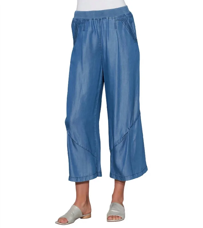 Limited Edition Details Flood Pants In Medium Wash