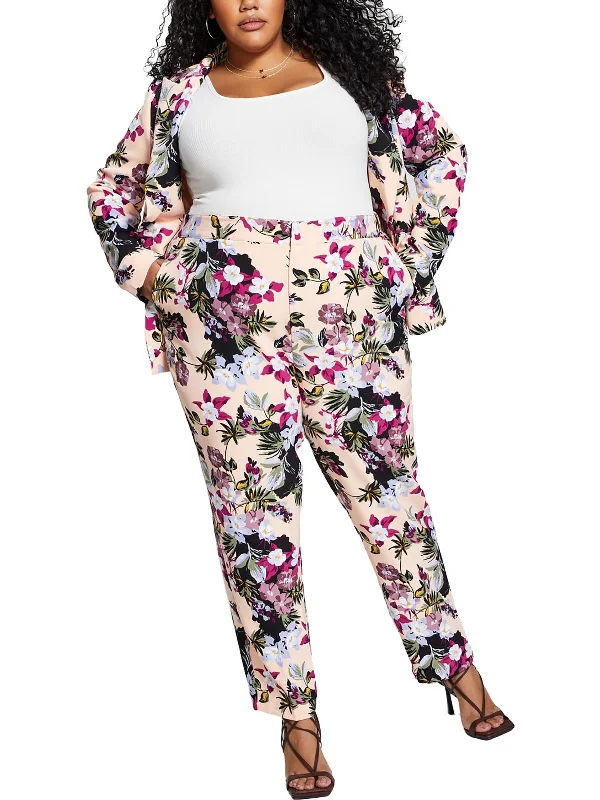 Inventory Reduction Plus    Womens High Rise Floral Skinny Pants