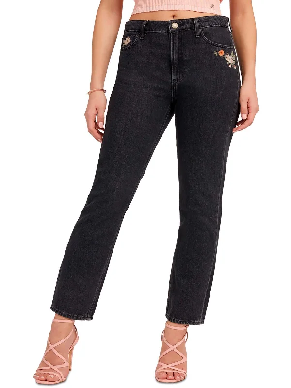 Reduced Price Womens High Rise Dark Wash Straight Leg Jeans