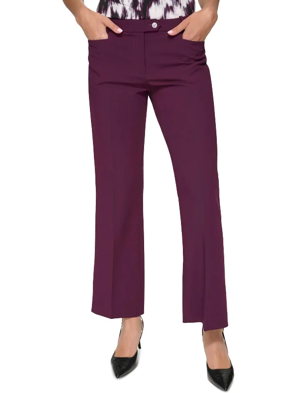Weekend Bargains to Grab Petites Womens Mid-Rise Solid Straight Leg Pants