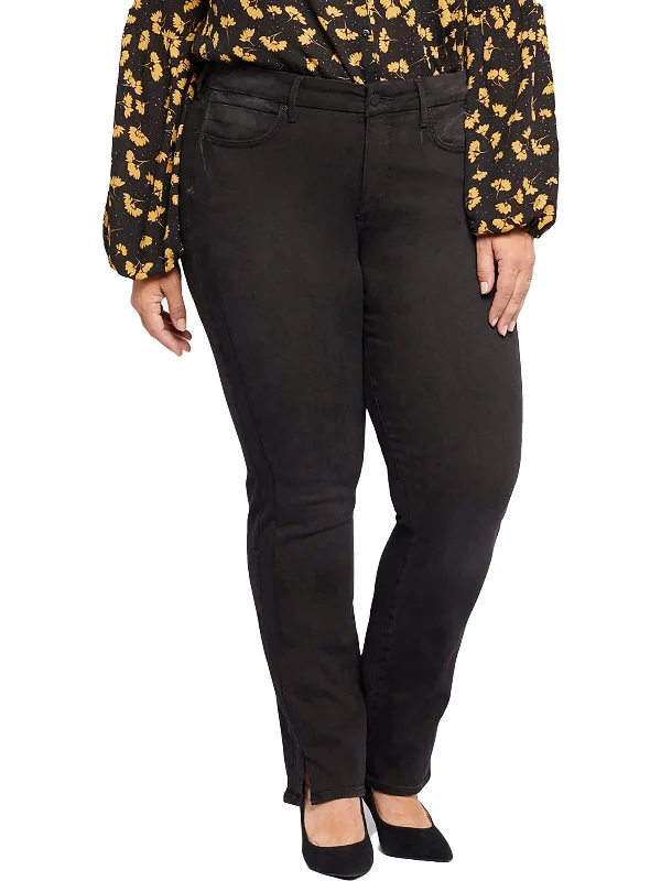 Steal Deal Plus Marilyn Womens Mid-Rise Slim Straight Leg Jeans