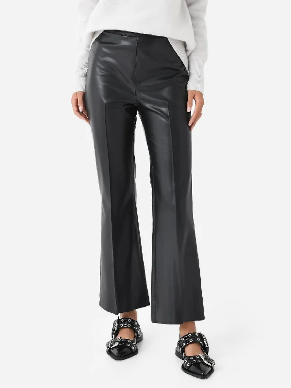 Markdowns Porterfield Vegan Leather Crop Flare Pant In Black