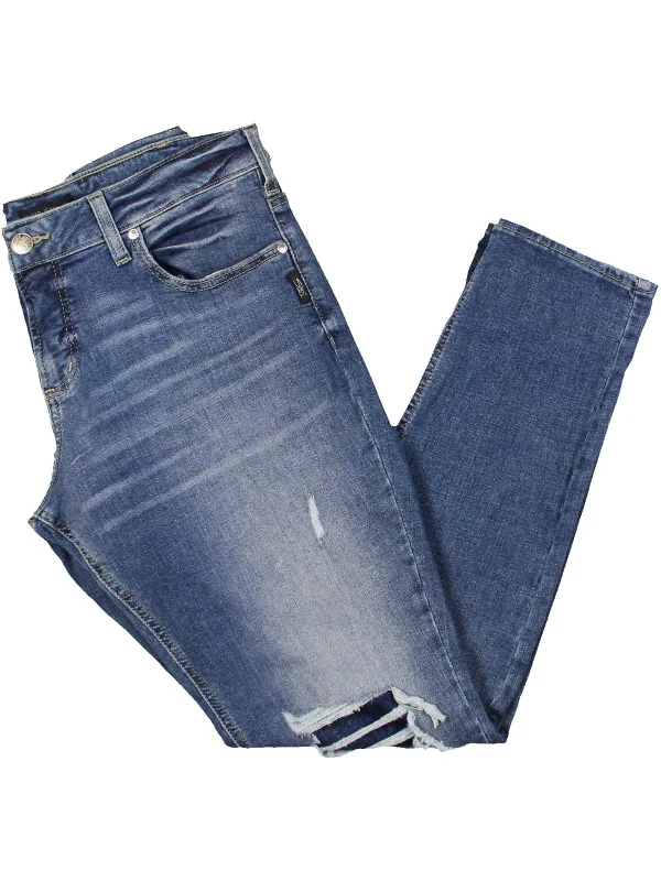 Unbeatable Prices Plus Womens Mid-Rise Distressed Skinny Jeans