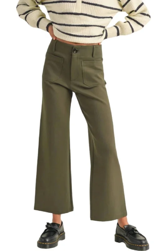 Weekend Special Ponte Crop Pants In Olive