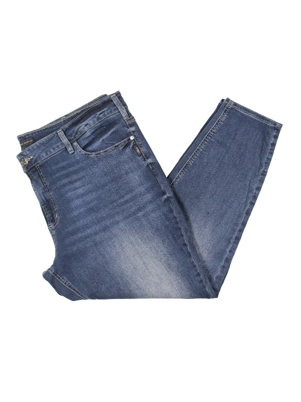 Closeout Deal Plus Womens High Rise Faded Skinny Jeans