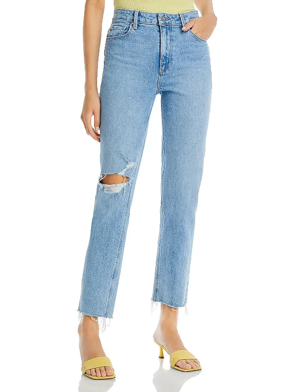 Special Offer Stella Womens Distressed Released Hem Straight Leg Jeans