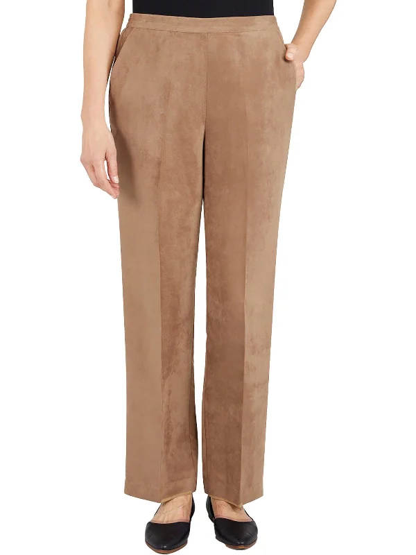 Weekend Specials to Cherish Womens Pocket Polyester Straight Leg Pants