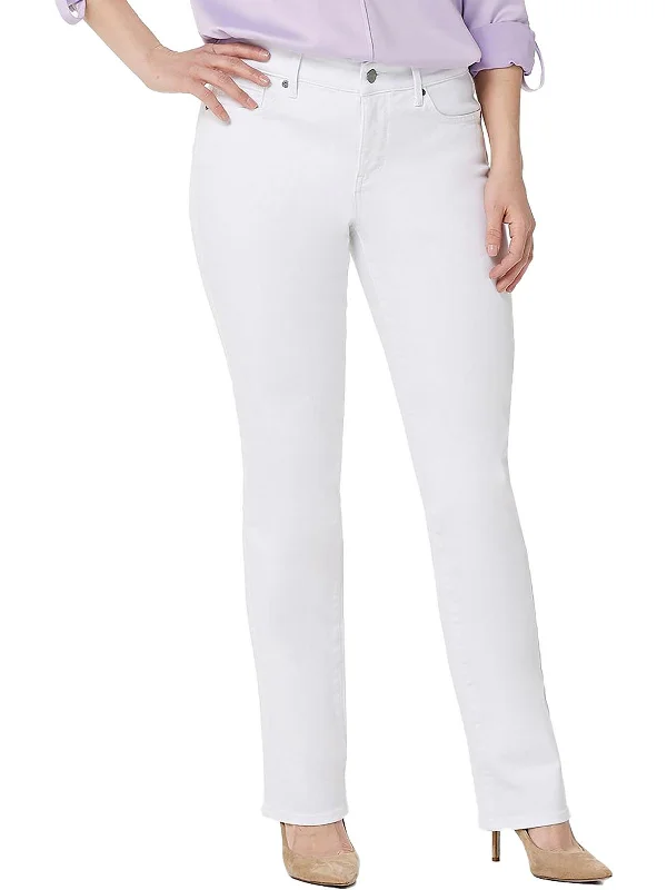 Weekend Discounts to Enjoy Plus Marilyn Womens Petite High Rise Straight Leg Jeans