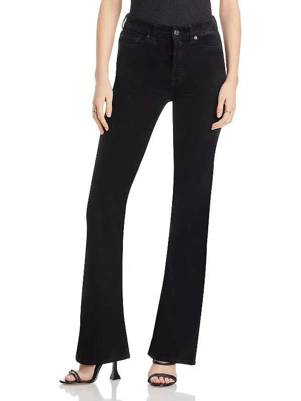 Savings Soar This Weekend Lisha Womens High Rise Flocked Bootcut Jeans