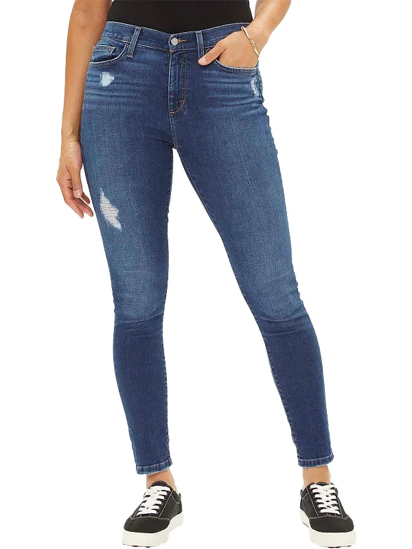 Weekend Savings Spectacle Womens Ankle Distressed Skinny Jeans