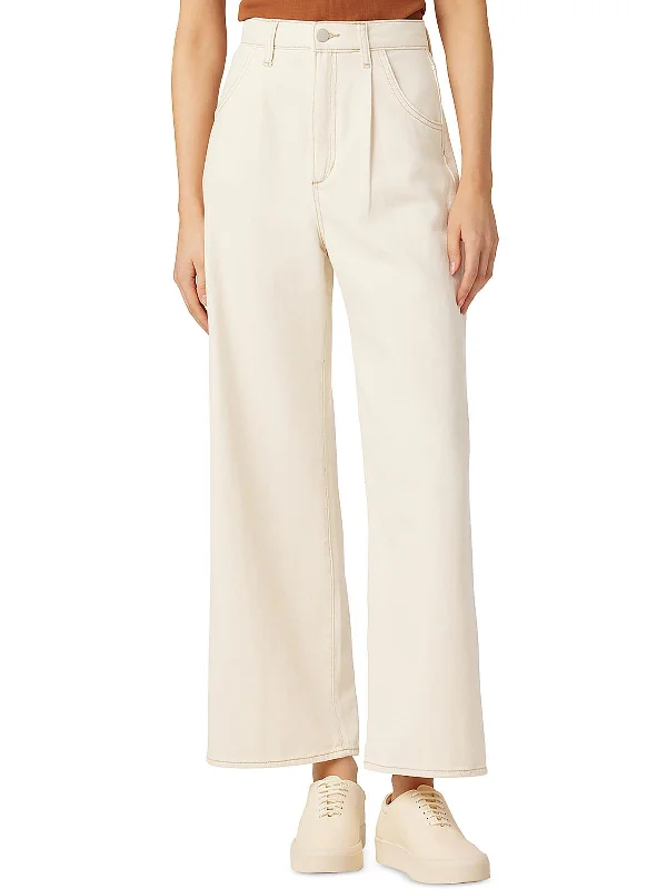 Amazing Value Womens High Rise Pleated Wide Leg Jeans