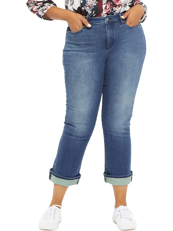 Price Buster Barbara Womens Cuffed Ankle Bootcut Jeans