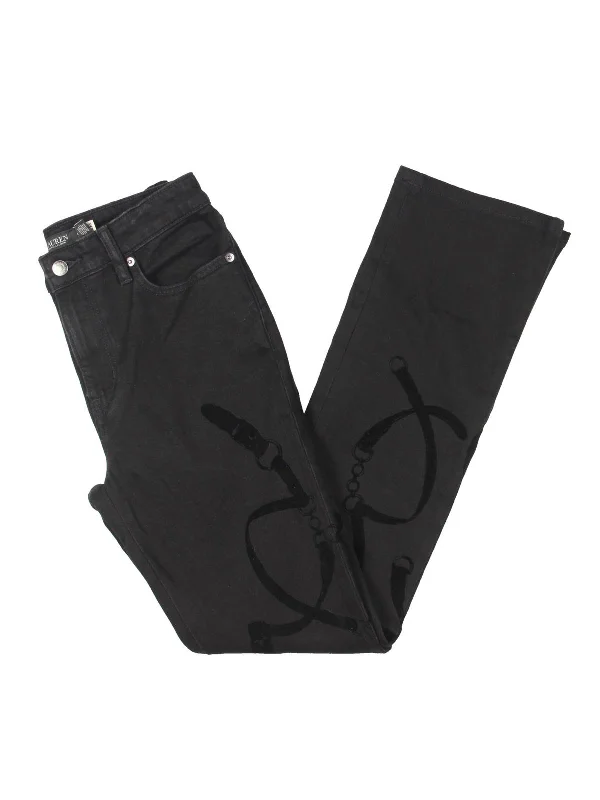 Great Bargain Womens High Rise Flocked Print Bootcut Jeans