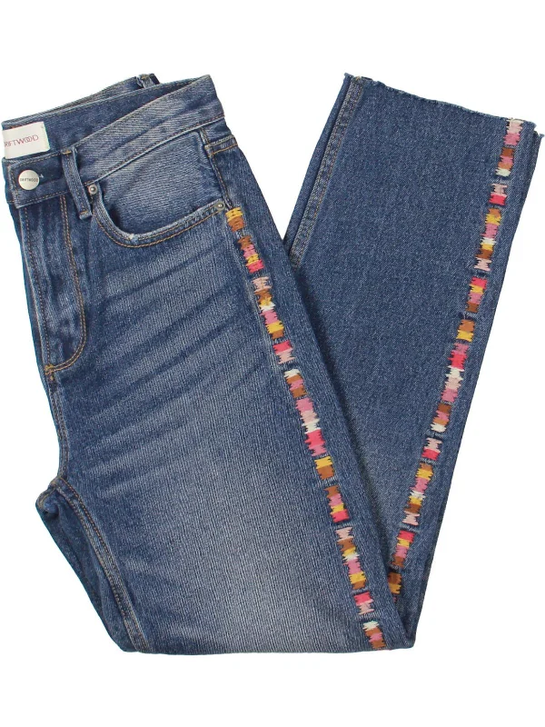 Today’s Special Womens Cotton High Rise Straight Leg Jeans