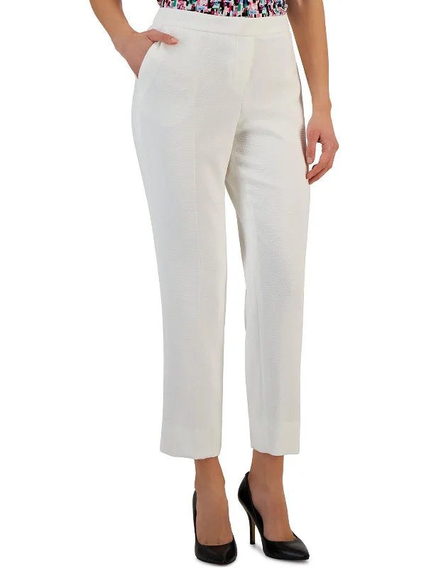 Flash Deal Womens Textured Side Slits Cropped Pants