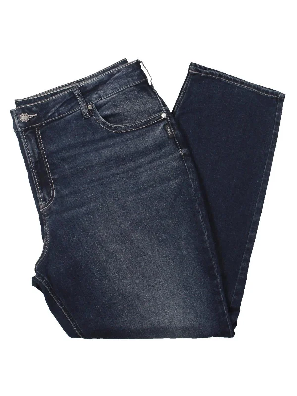 Lowest Price Plus Womens High Rise Embroidered Straight Leg Jeans