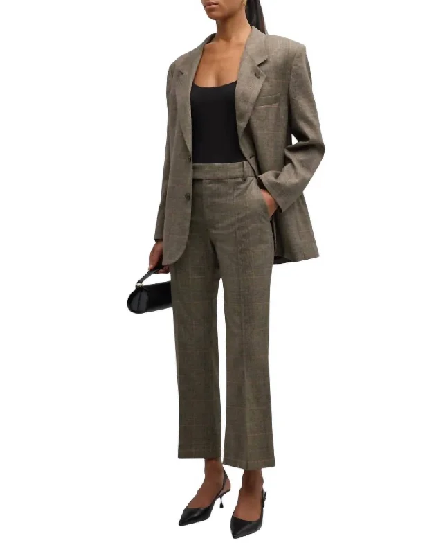 Fantastic Deals Check Ankle Trouser In Brown Multi