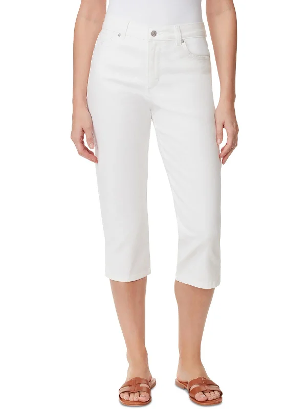 Price Reduction Womens Mid-Rise Stretch Capri Jeans
