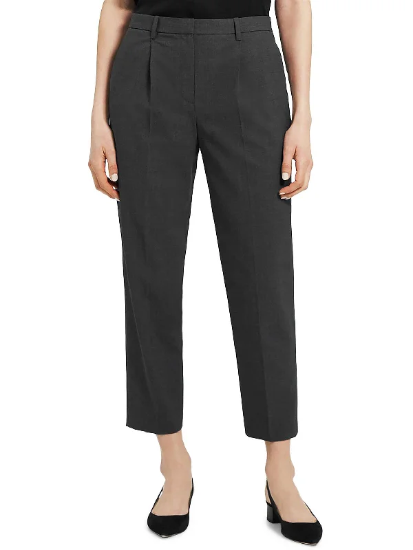 Super Bargain Womens High Rise Pleated Ankle Pants