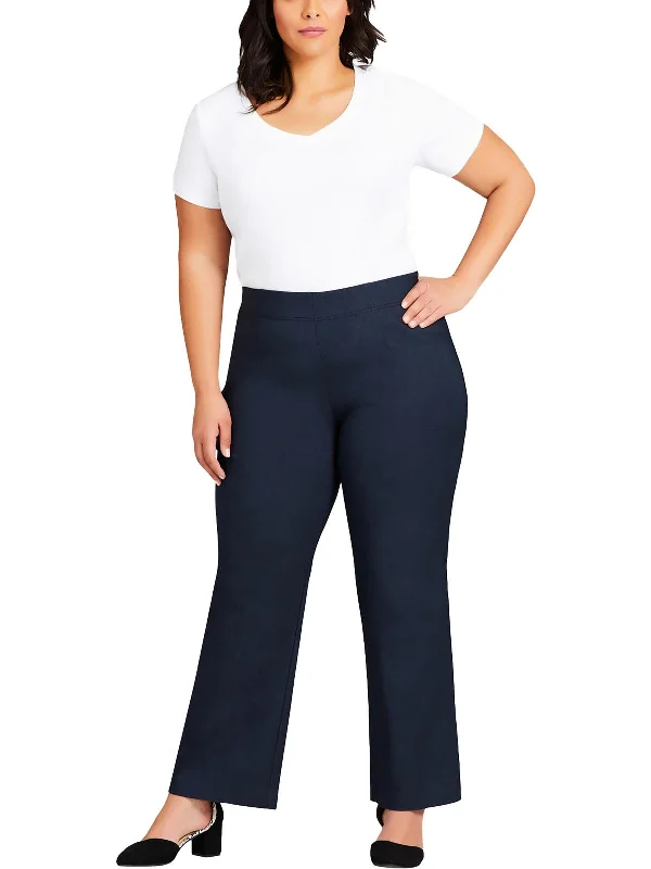 Weekend Bargains to Cherish Plus Womens Knit Stretch Bootcut Pants