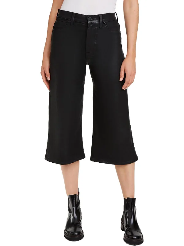 Referral Discount Alexa Culotte Womens Capri Coated Flare Jeans