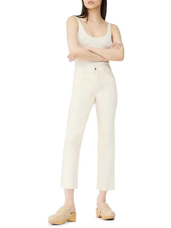Lowest Price Womens High Rise Ribbed Straight Leg Jeans