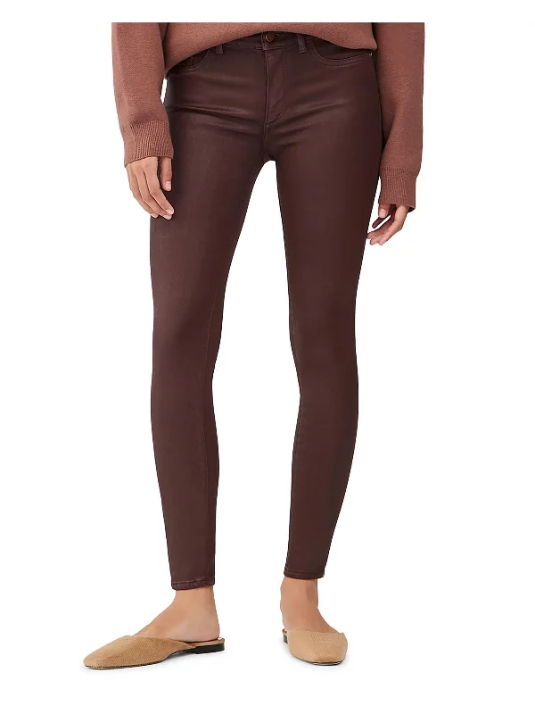 Online Specials Womens Mid-Rise Coated Skinny Jeans