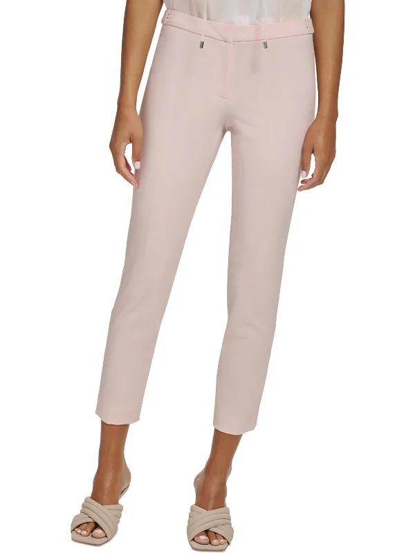 Price Cut Petites Womens Solid High Rise Ankle Pants