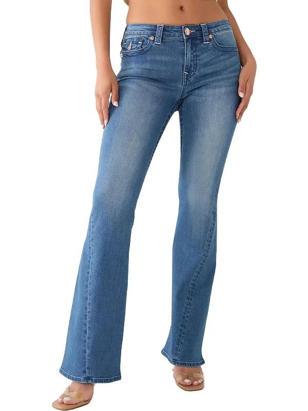 Savings Soar This Weekend Joey Womens Mid-Rise Medium Wash Flare Jeans
