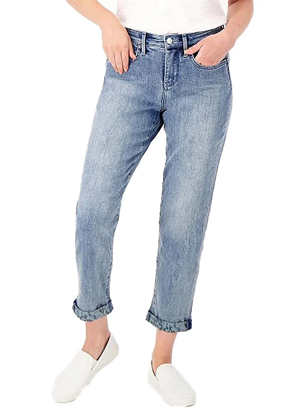 Great Deal Margot Girlfriend Womens Slimming Printed Cuff Skinny Jeans