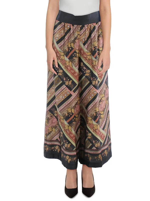 Don't Delay Plus   Womens Printed Polyester Wide Leg Pants