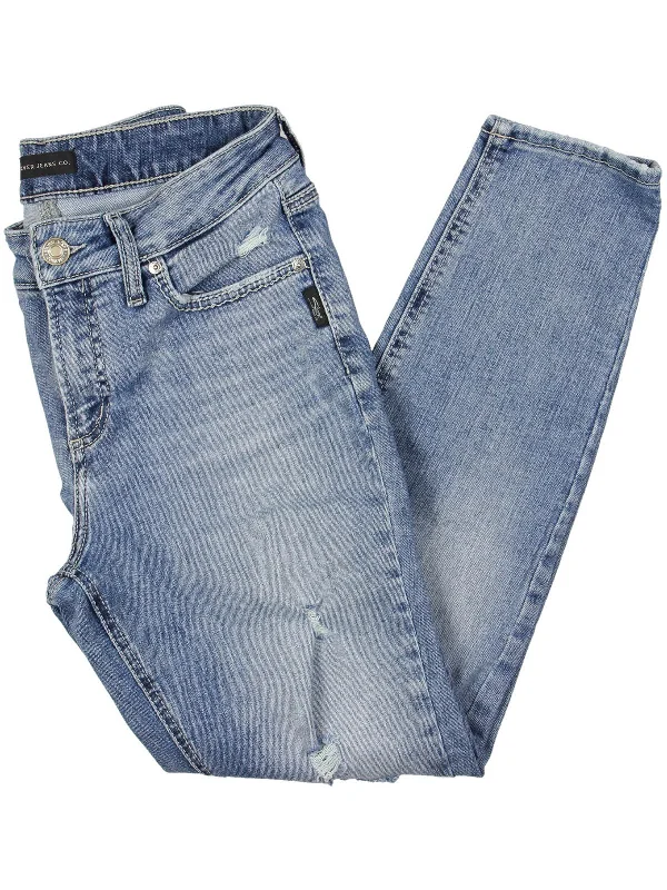 Weekend Bargains to Grab Suki Womens Destroyed Curvy Fit Skinny Jeans