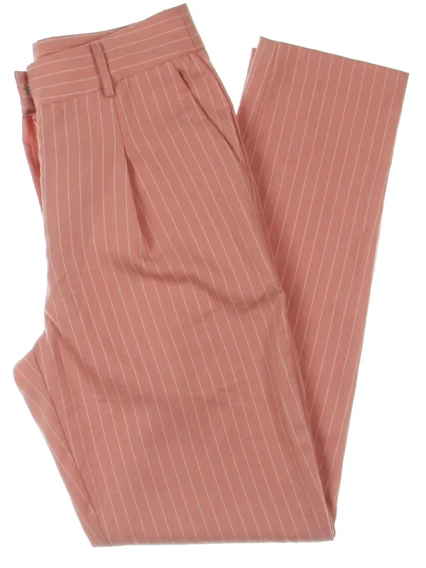 Limited Stock Womens Striped High Rise Ankle Pants