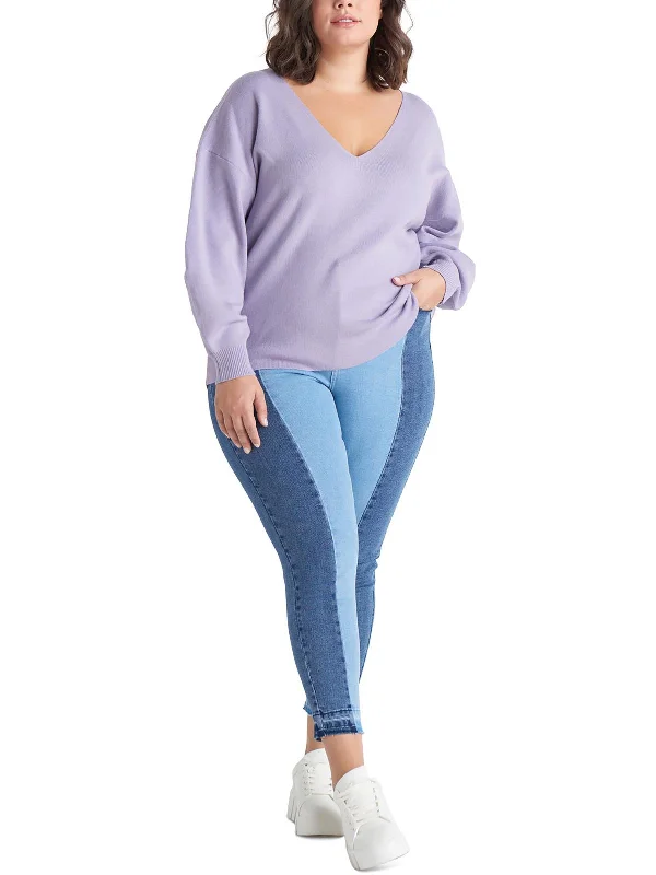 Closeout Plus Womens Two Tone Denim Skinny Jeans