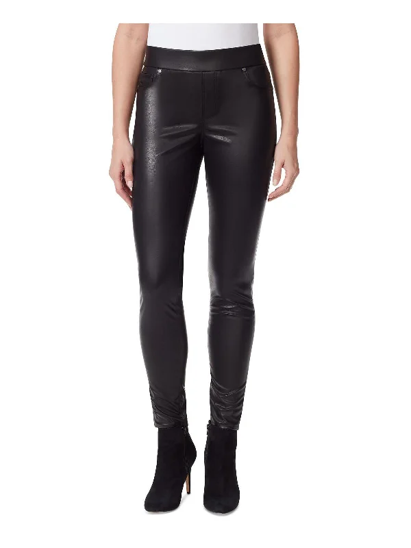 Super Savings Avery Womens Faux Leather Mid-Rise Leggings