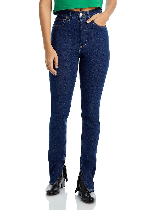 Fantastic Savings Womens High Rise Ankle Slit Slim Jeans